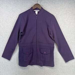 Modern Soul New Stretch Jacket Mens Small Purple Full Zip Long Sleeve Pockets